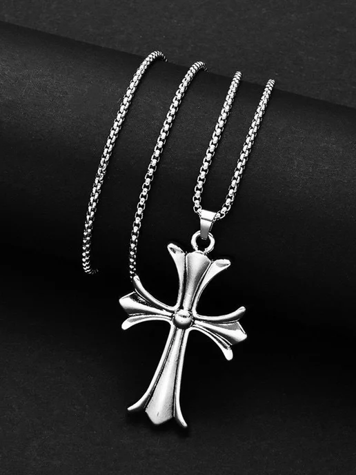 KESHFIX. Цепочка с крестиком в стиле Chrome Hearts, черный, фото 3