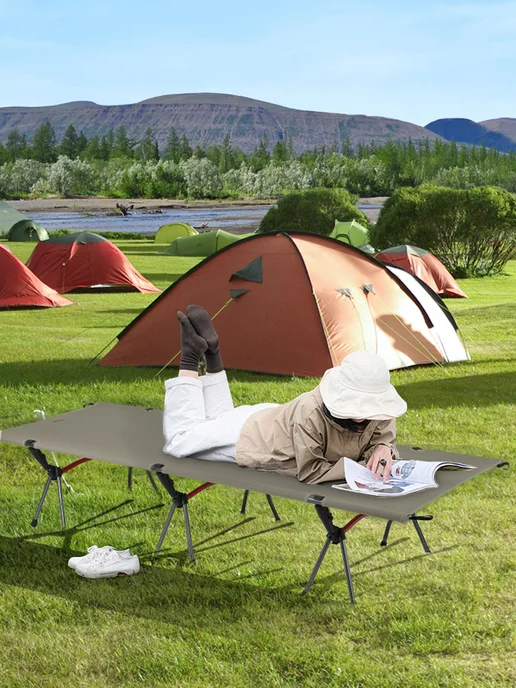 UniMarkt Раскладушка туристическая кемпинговая 190х65х38 см, 190x65x38 см, фото 2