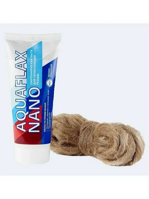Aquaflax Nano Набор для герметизации паста 80 г и лен 20 г(Россия), 80 г, 20 г, фото 2
