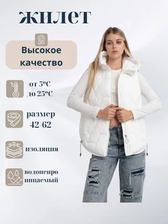 Жилетка утепленная с капюшоном Hana shop 246797009 купить за 2 730 ₽ в интернет-магазине Wildberries