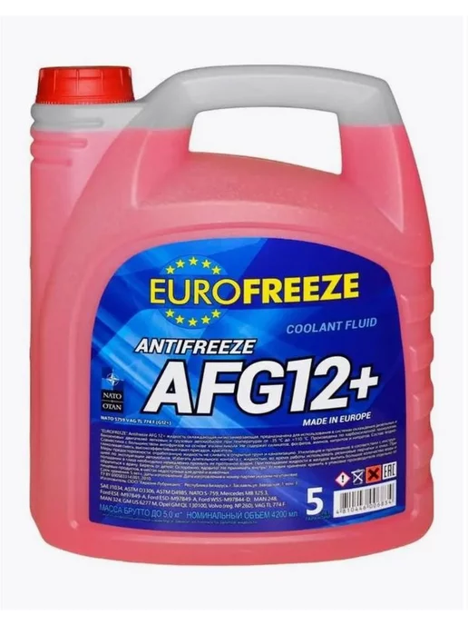 EUROFREEZE Антифриз красный 4,8 кг 4,2 литра, 4,8 кг, красный