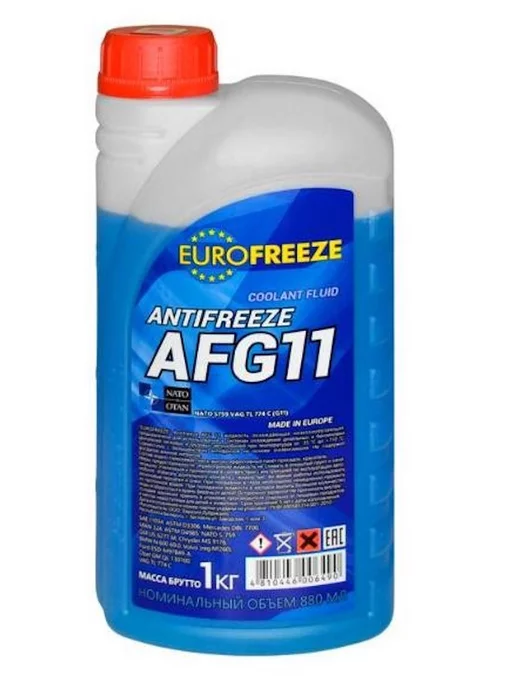 EUROFREEZE Антифриз красный 1 кг 0,88 литра, 1 кг, синий