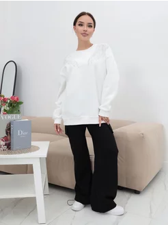 Кофта оверсайз с длинным рукавом FashionNice 246815107 купить за 1 425 ₽ в интернет-магазине Wildberries