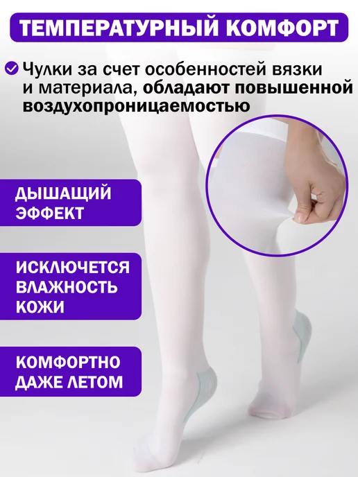 Trives Чулки антиэмболические для операций и родов, белый, фото 6