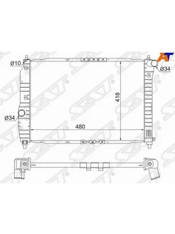 Радиатор охлаждения для Шевроле Авео Т200 2003-2008, Chevrol