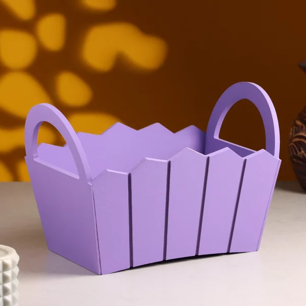 Кашпо деревянное 25х16х17 см Мария, ручки боковые, МДФ
