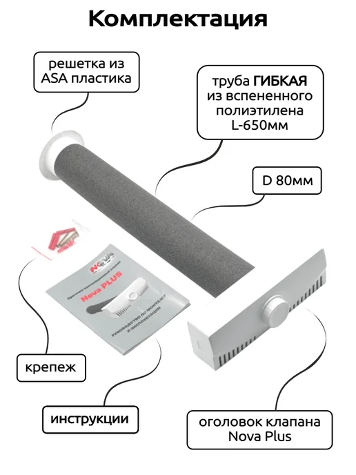 NOVAplast Приточный клапан стеновой вентиляционный NovaPLUS, белый, фото 8