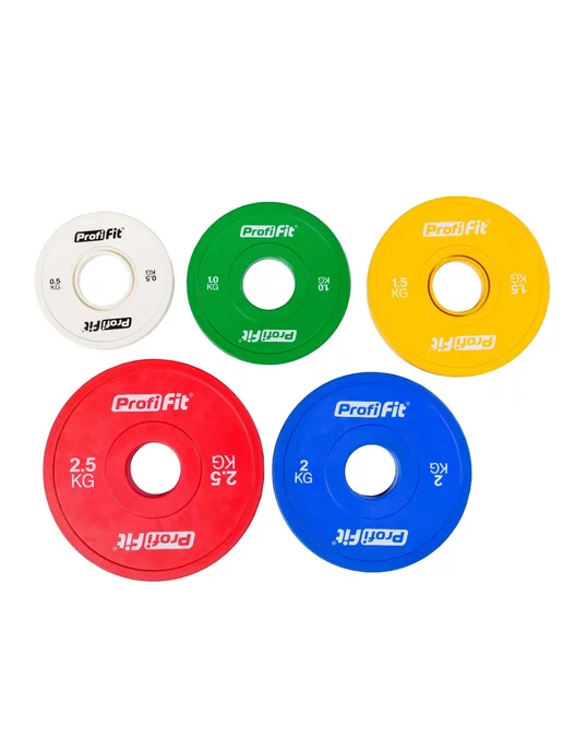 PROFI FIT Блин для штанги обрезиненный, набор 2 шт по 1 кг, 1 кг, фото 8
