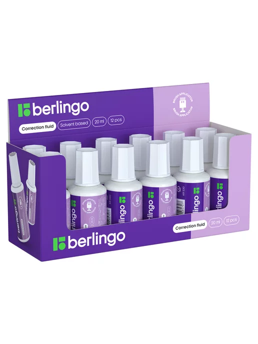 Berlingo Корректирующая жидкость на химической основе.набор 2 штуки, 20 мл, 2 шт, фото 3