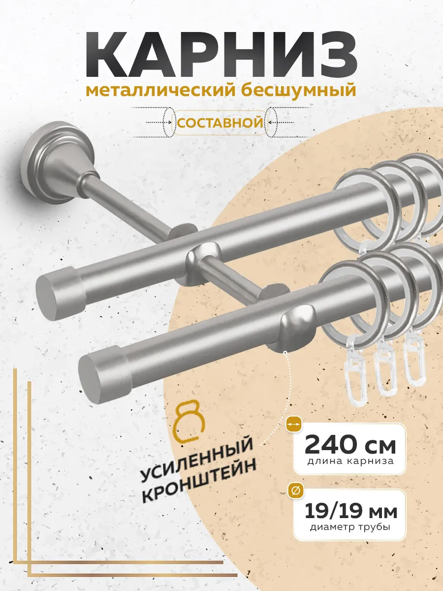 Карниз для штор двухрядный...