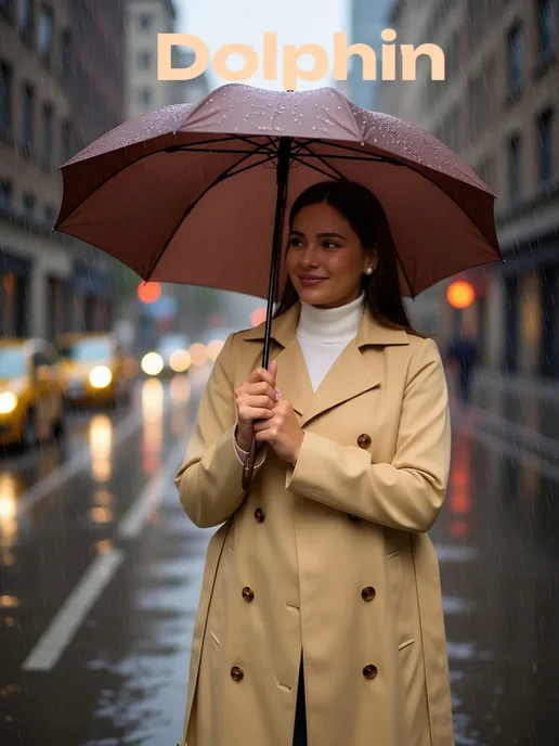 Dolphin Umbrella Зонт автомат антиветер компактный, коричневый, фото 2