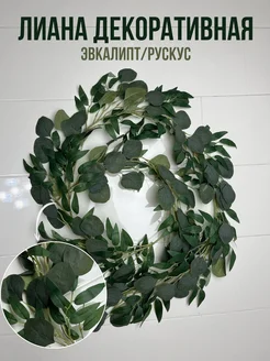 Рускус эвкалипт искусственный, лиана ветка