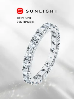 Серебряное кольцо с фианитами SUNLIGHT 247045983 купить за 1 138 ₽ в интернет-магазине Wildberries