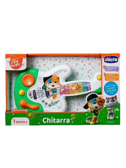 CHICCO Развивающие игрушки 1 год Гитара детская музыкальная, белый, фото 5