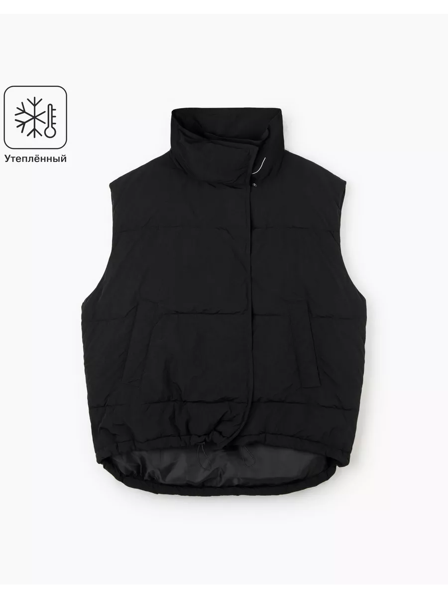 Чёрный жилет oversize с...