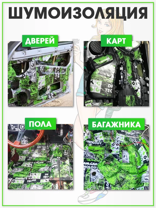 DreamCar Technology Шумоизоляция и виброизоляция DCT Base 2мм, 3.5 м2, вариант, фото 2