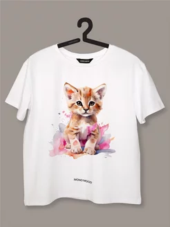 Футболка с принтом Котёнка MONO MOOD 247185692 купить за 1 466 ₽ в интернет‑магазине Wildberries