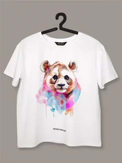 Футболка с принтом Панды MONO MOOD 247188460 купить за 1 466 ₽ в интернет‑магазине Wildberries
