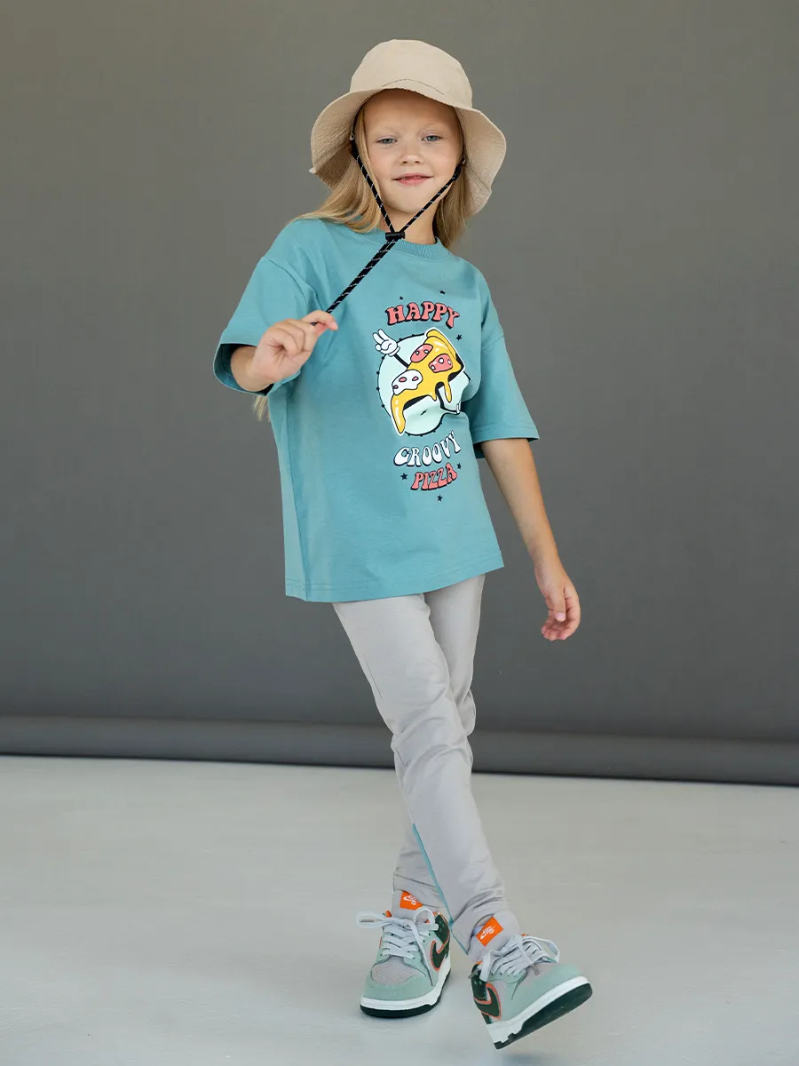 Футболка + леггинсы, Mineral Blue 16-4712