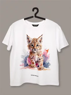 Футболка с принтом Рыси MONO MOOD 247203363 купить за 1 466 ₽ в интернет‑магазине Wildberries