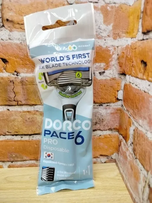 DORCO Одноразовый бритвенный станок мужской, черный, фото 2