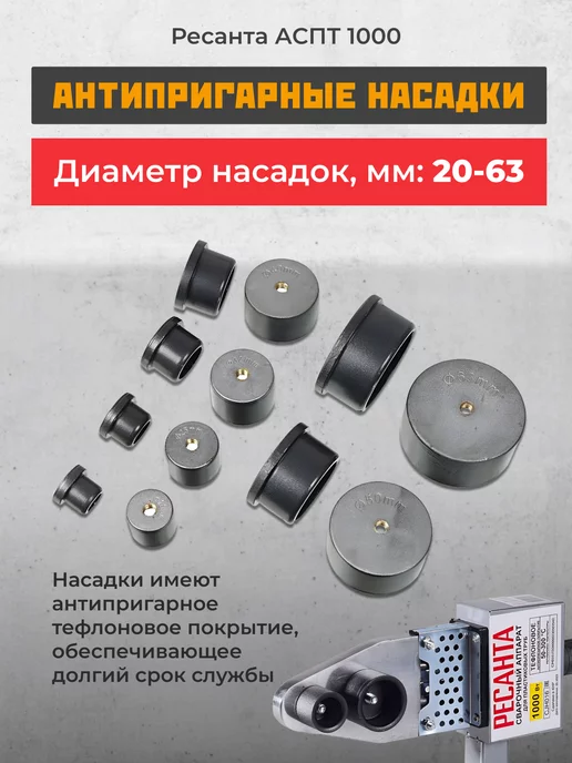 РЕСАНТА Набор для пайки пластиковых труб паяльник электрический 1000, серый, фото 2