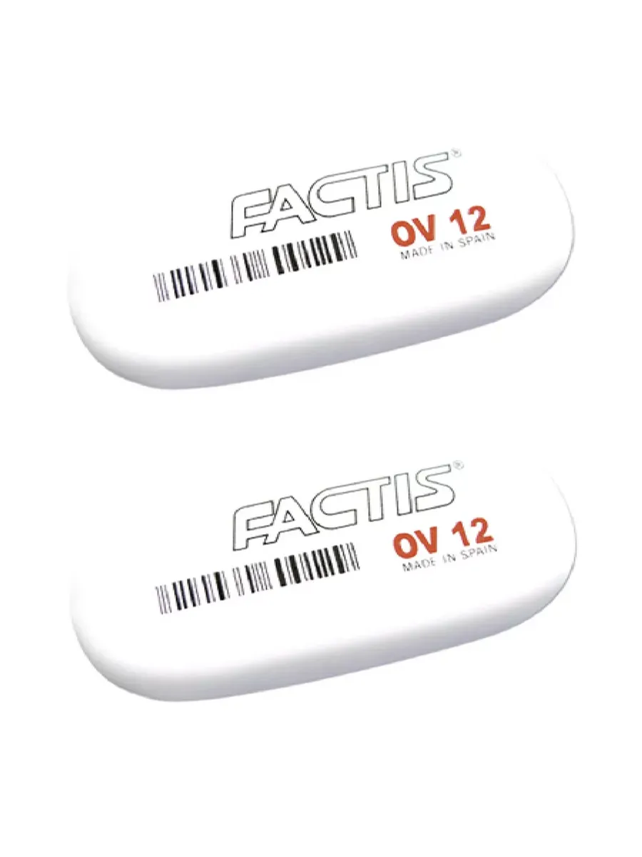 Ластик большой 2 шт FАCTIS OV 12 Испания 61х28х13мм белый