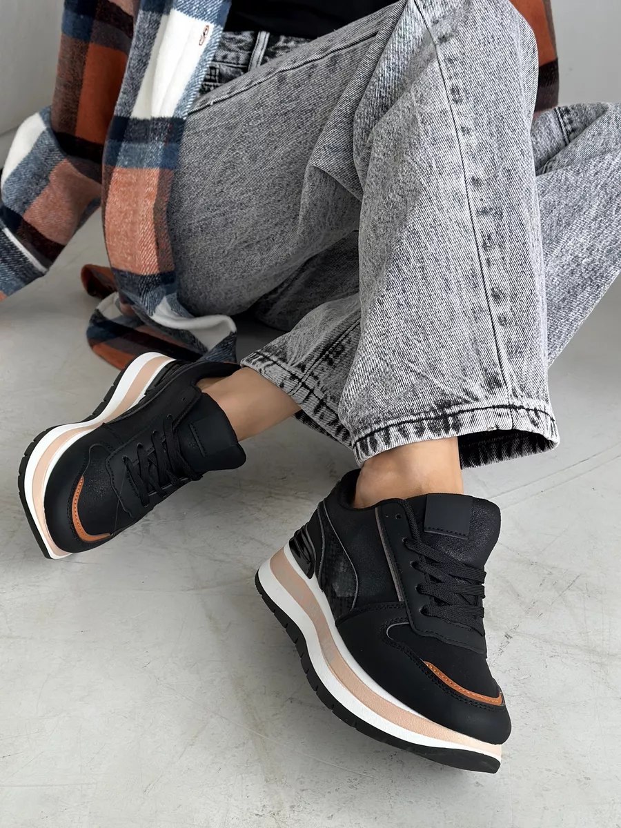 Кроссовки текстильные на платформе