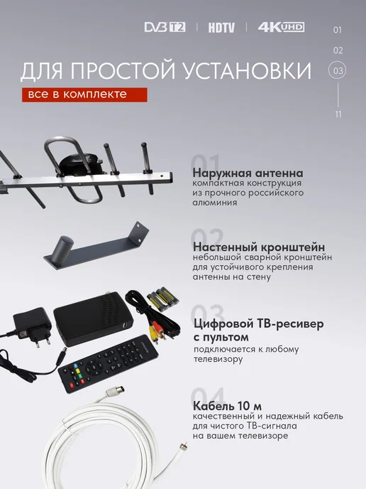 VITCO Комплект для цифрового телевидения, антенна + приставка, вариант, фото 3