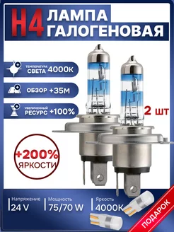 Автомобильные лампы H4 24V 4000K, 2 шт