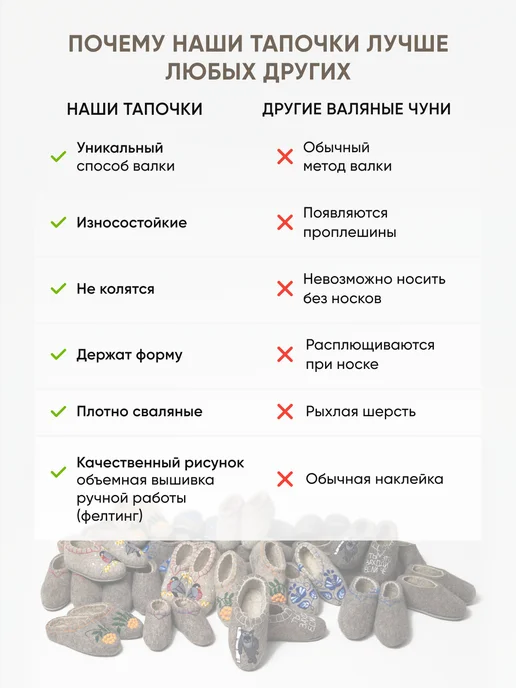 Топ-Шлёп Валенки тапочки чуни домашние с подошвой, серый, фото 6