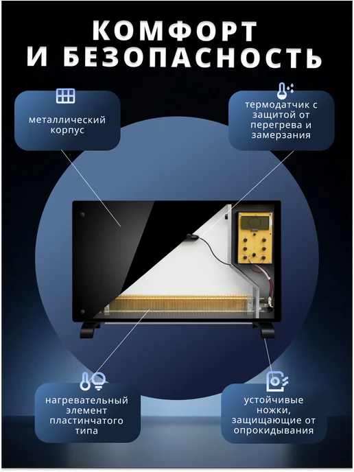 ZENET Конвектор электрический ZET-528 1500W, 1500 Вт, фото 4