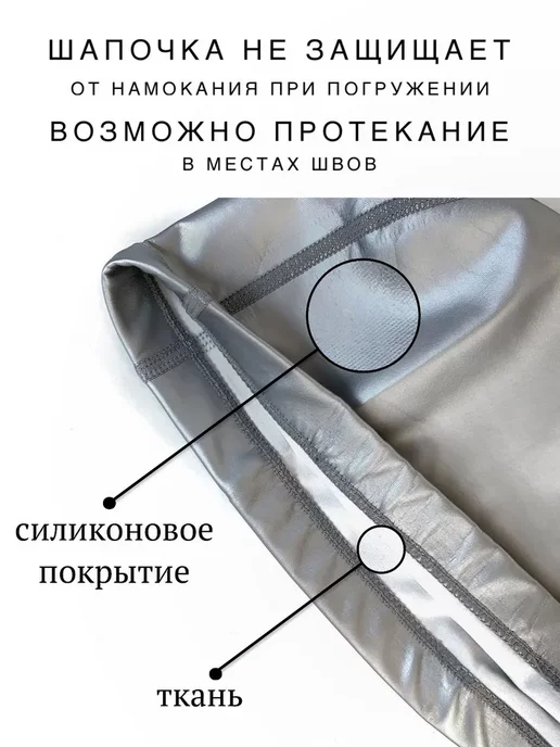 РуСингх спорт Шапочка для бассейна плавания многоразовая для взрослых, вариант, фото 2