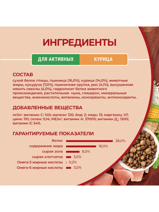 Сухой корм PURINA ONE Активных для собак, курица, 3 кг, фото 8