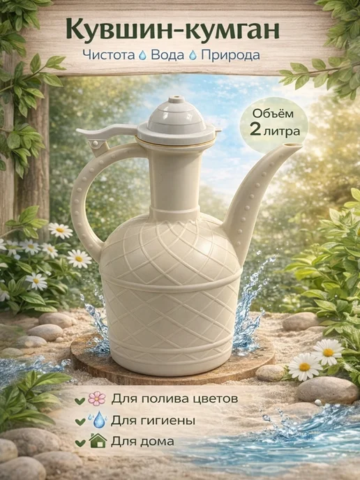 A.S. Кувшин для туалета и омовения, кумган для подмывания, бежевый