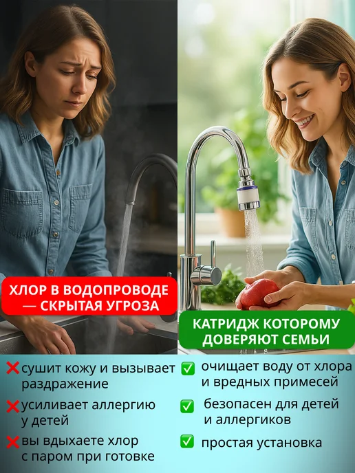 Cristalli фильтр для крана насадка картридж, синий, фото 2