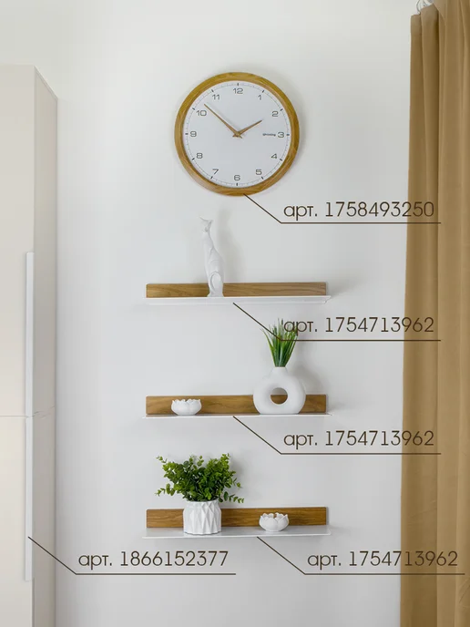 WSFurniture Полка настенная, белый, фото 7