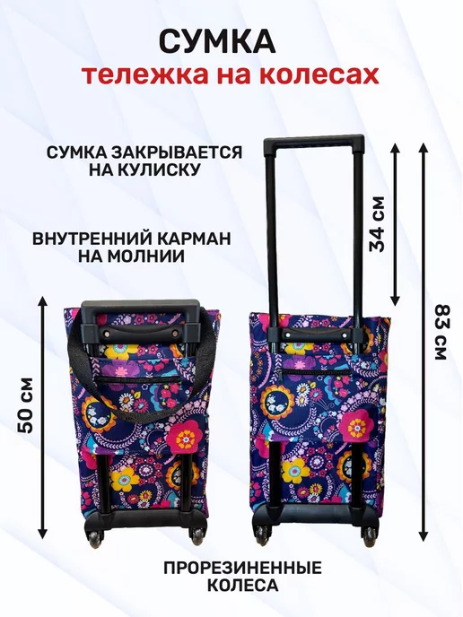 WAY-SHOP Сумка тележка хозяйственная, синий, фото 2