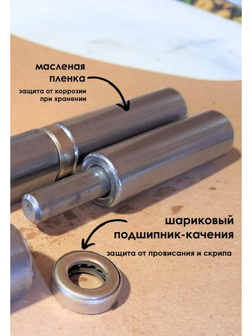 Петля гаражная каплевидная с подшипником 20*140, 6шт, 6 шт, фото 4