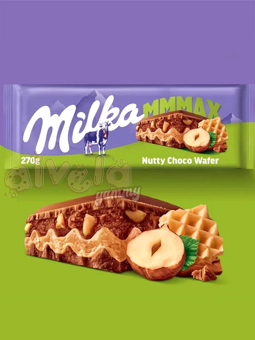 milka Большой шоколад MMMAX Nutty Choco Wafer ореховая вафля, вариант, фото 2