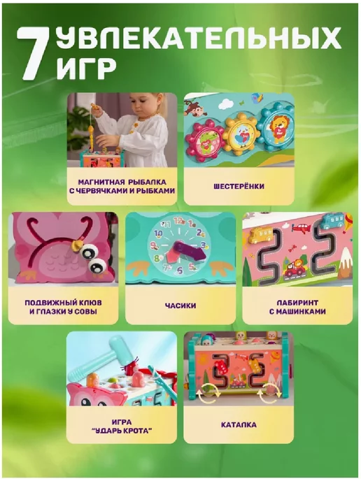 Игрушки Развивающий сортер для малышей бизиборд, голубой, фото 3
