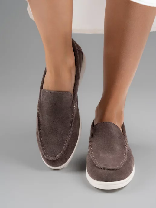 Kami Shoes Лоферы натуральная замша, коричневый, фото 6