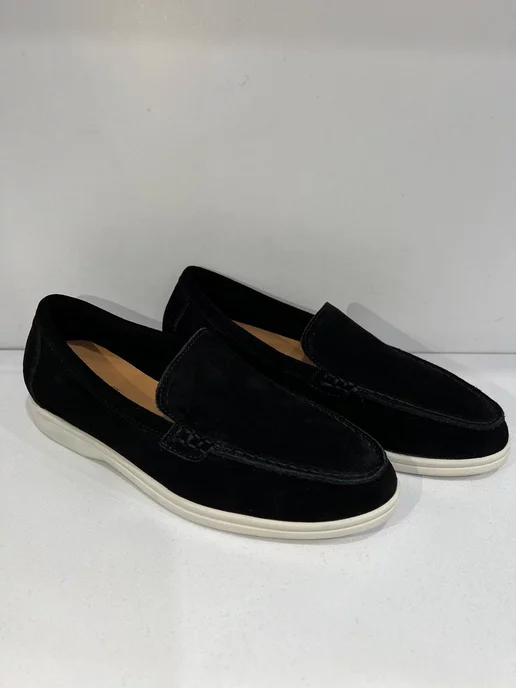 Kami Shoes Лоферы натуральная замша, черный, фото 3