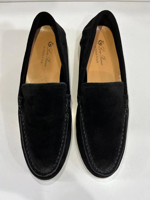 Kami Shoes Лоферы натуральная замша, черный, фото 8