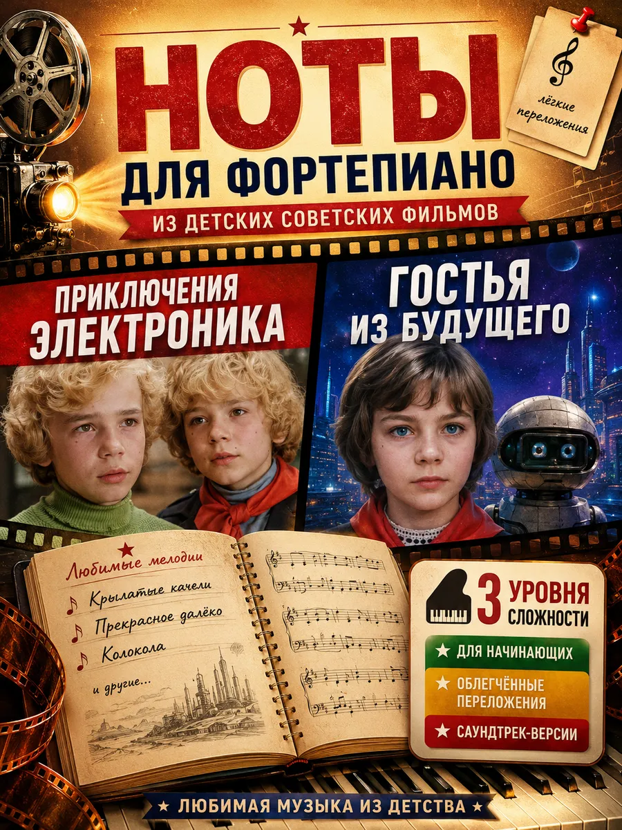 Любимые мелодии детского кино СССР | Ноты для фортепиано