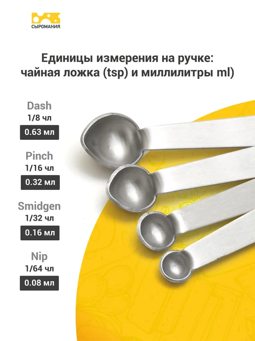 Сыромания Набор металлических мерных ложек из 4 шт, 4 шт, фото 2