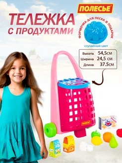 Детская игровая тележка с продуктами