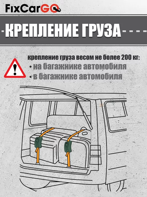 FixCarGo Стяжной ремень для крепления груза 25мм 3м, 4 м, фото 2