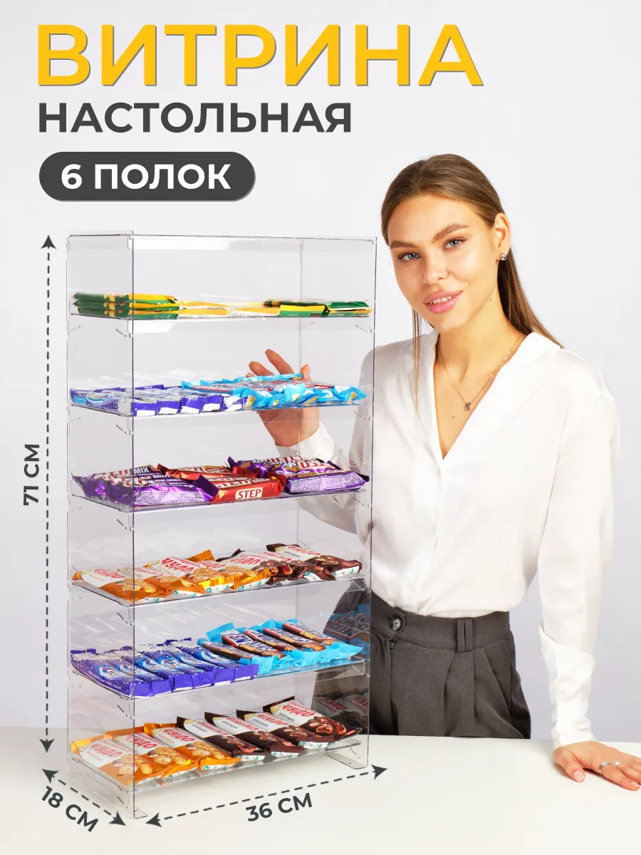 Торговое оборудование витрина настольная прозрачная