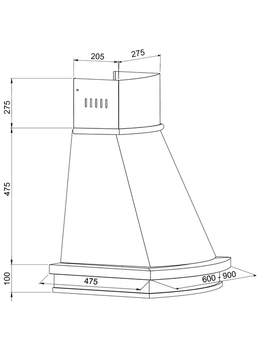 Rainford Вытяжка кухонная 60 см с багетом из дерева RCH-4601, бежевый, фото 3